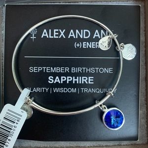 Alex and Ani Sapphire Birthstone Charm Bangle